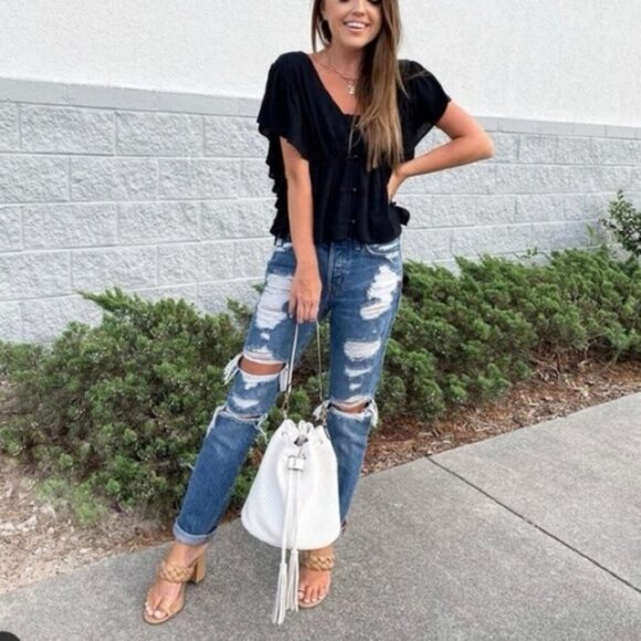 Free People One Teaspoon Jeans Awesome Baggies Boyfriend Straight leg distressed - Picture 2 of 13